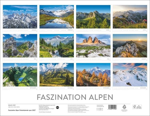 Produktbild: Faszination Alpen Posterkalender 2027