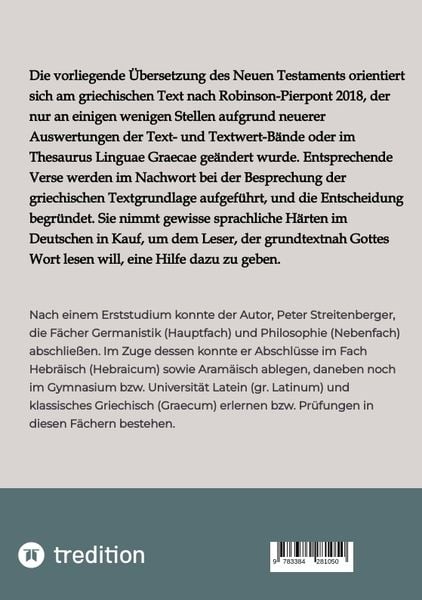 Produktbild: Das Neue Testament nach Robinson-Pierpont