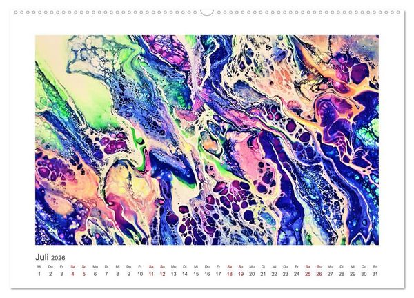 Produktbild: Dein abstraktes Jahr mit der Farbe Purpur (hochwertiger Premium Wandkalender 2026 DIN A2 quer), Kunstdruck in Hochglanz
