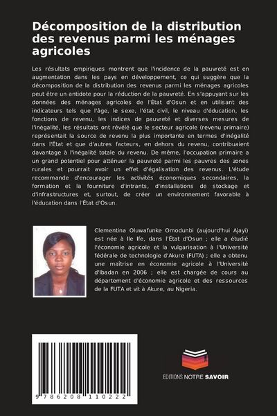 Produktbild: D&eacute;composition de la distribution des revenus parmi les m&eacute;nages agricoles