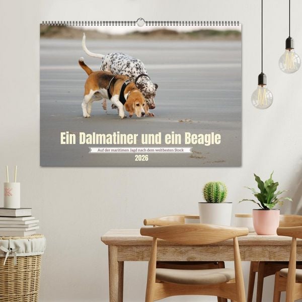 Produktbild: Ein Dalmatiner und ein Beagle - Auf der maritimen Jagd nach dem weltbesten Stock (Wandkalender 2026 DIN A2 quer), CALVENDO Monatskalender