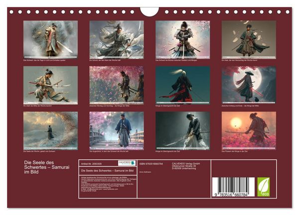 Produktbild: Die Seele des Schwertes &ndash; Samurai im Bild (Wandkalender 2026 DIN A4 quer), CALVENDO Monatskalender