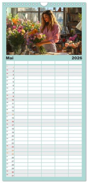 Produktbild: Familienplaner 2026 - Erlebe mit mir die bunte Welt der Kreativit&auml;t mit 5 Spalten (Wandkalender, 21 x 45 cm) CALVENDO