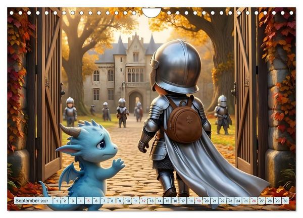 Produktbild: Kleiner Ritter - Jahresreise (Wandkalender 2027 DIN A4 quer), CALVENDO Monatskalender