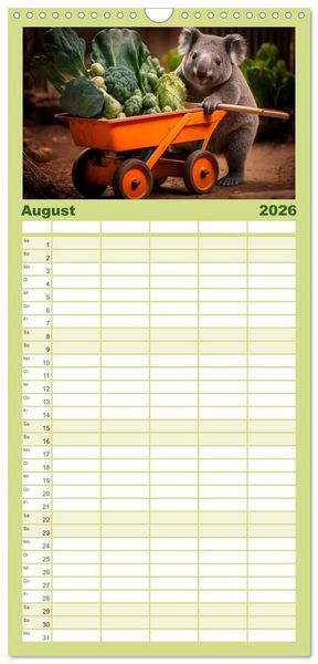 Produktbild: Familienplaner 2026 - Die Koalas sind los! Ein Jahr voller B&auml;renspa&szlig; mit 5 Spalten (Wandkalender, 21 x 45 cm) CALVENDO