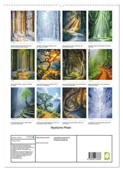 Produktbild: Mystische Pfade (hochwertiger Premium Wandkalender 2026 DIN A2 hoch), Kunstdruck in Hochglanz