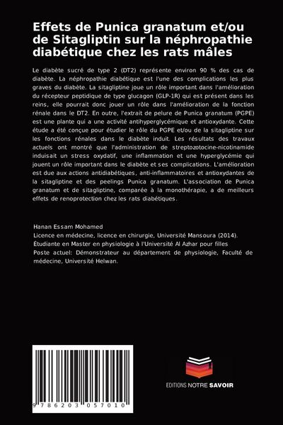 Produktbild: Effets de Punica granatum et/ou de Sitagliptin sur la n&eacute;phropathie diab&eacute;tique chez les rats m&acirc;les