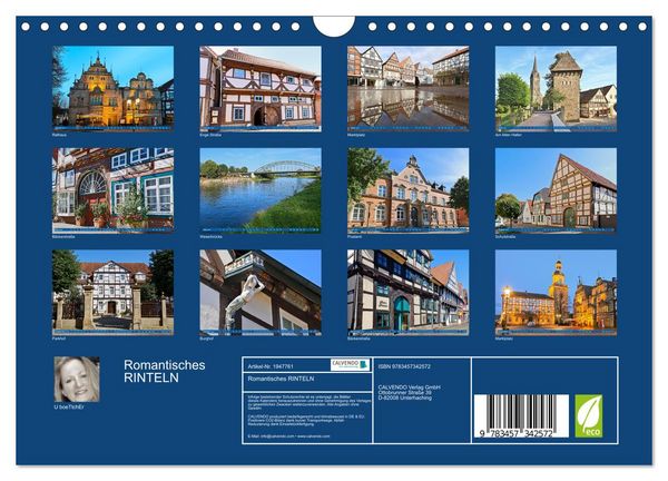 Produktbild: Romantisches RINTELN (Wandkalender 2026 DIN A4 quer), CALVENDO Monatskalender