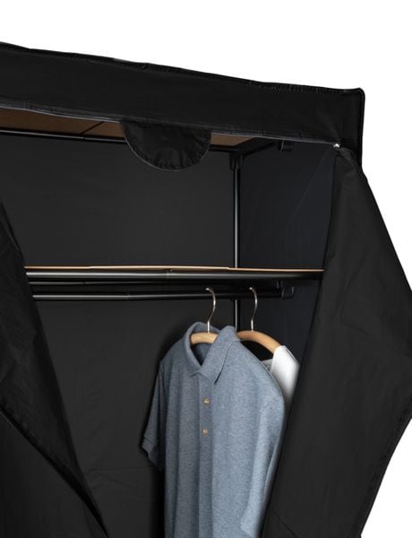 bestellen Gestell Kleiderschrank Metall aus Black online Deep Ablage, mit