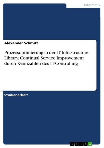 Produktbild: Prozessoptimierung in der IT Infrastructure Library. Continual Service Improvement durch Kennzahlen des IT-Controlling