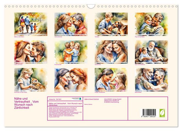 Produktbild: N&auml;he und Vertrautheit . Vom Wunsch nach Z&auml;rtlichkeit (Wandkalender 2026 DIN A3 quer), CALVENDO Monatskalender