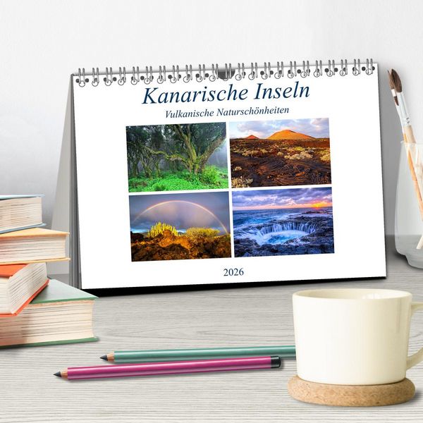 Produktbild: Kanarische Inseln - Vulkanische Natursch&ouml;nheiten (Tischkalender 2026 DIN A5 quer), CALVENDO Monatskalender