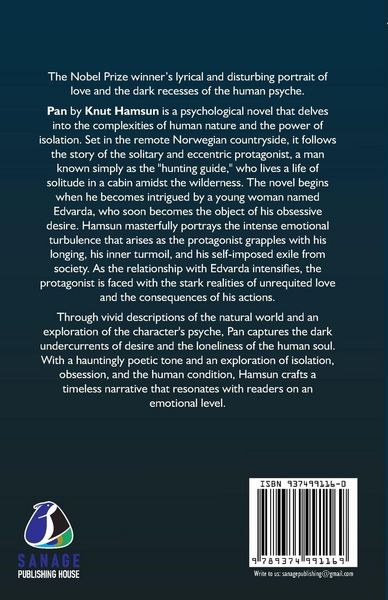 Produktbild: Pan by Knut Hamsun - Classic Norwegian Literature & Psychological Fiction Novel | Winner of the Nobel Prize in Literature | Modernist Masterpiece on Nature and Isolation