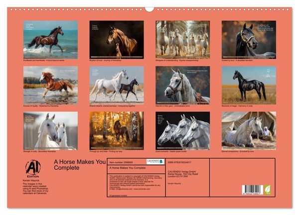 Produktbild: A Horse Makes You Complete (Wall Calendar 2026 DIN A2 landscape), CALVENDO 12 Month Wall Calendar