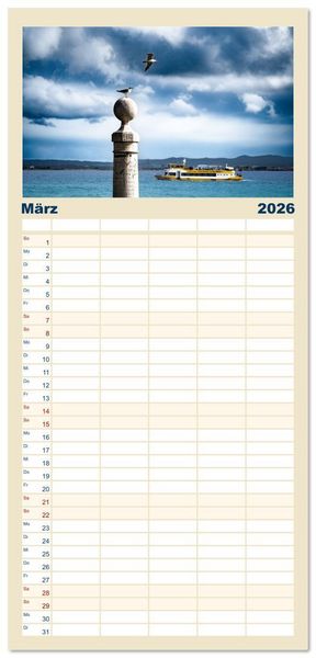 Produktbild: Familienplaner 2026 - Mein Lissabon mit 5 Spalten (Wandkalender, 21 x 45 cm) CALVENDO