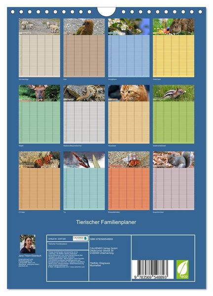Produktbild: Tierischer Familienplaner (Wandkalender 2027 DIN A4 hoch), CALVENDO Monatskalender