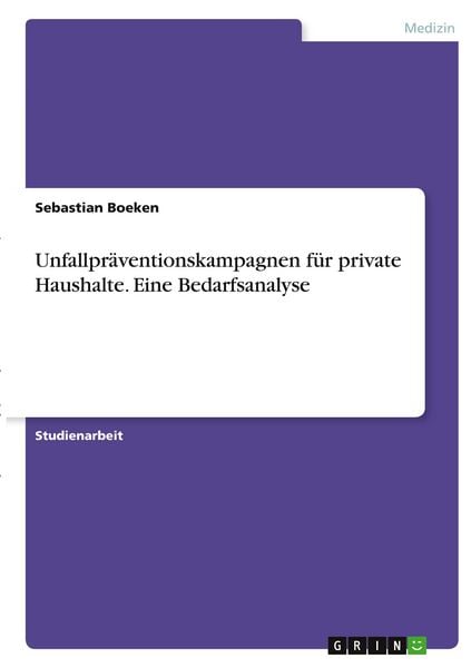 Produktbild: Unfallpr&auml;ventionskampagnen f&uuml;r private Haushalte. Eine Bedarfsanalyse