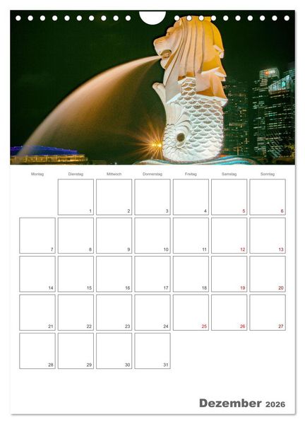Produktbild: Unterwegs in Singapur (Wandkalender 2026 DIN A4 hoch), CALVENDO Monatskalender