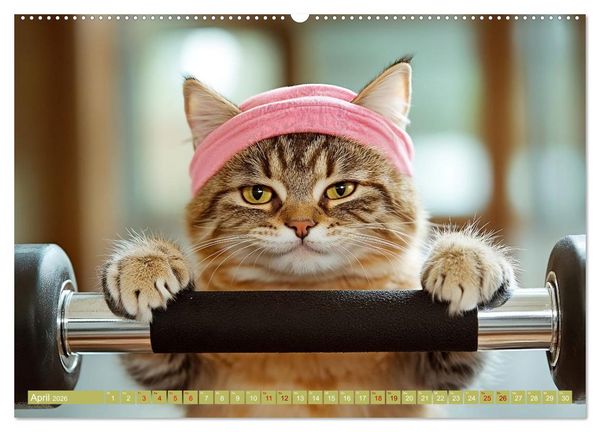 Produktbild: Lustige Sportarten f&uuml;r Katzen (Wandkalender 2026 DIN A2 quer), CALVENDO Monatskalender