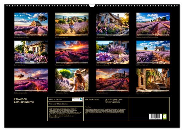 Produktbild: Provence Urlaubstr&auml;ume (Wandkalender 2026 DIN A2 quer), CALVENDO Monatskalender