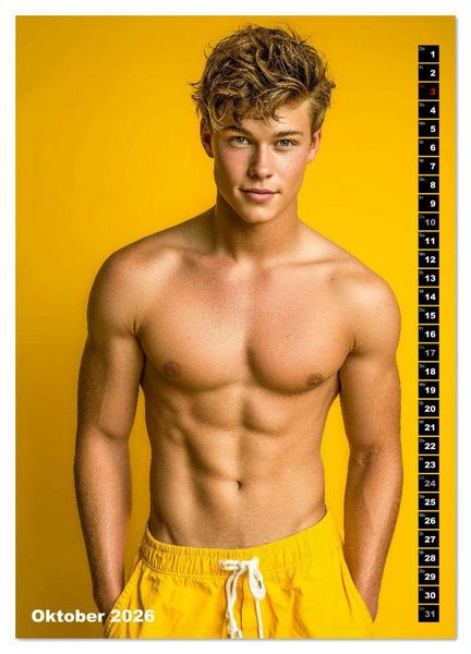 Produktbild: JUNG, SEXY, UNZENSIERT - M&auml;nner nackt in Shorts (hochwertiger Premium Wandkalender 2026 DIN A2 hoch), Kunstdruck in Hochglanz