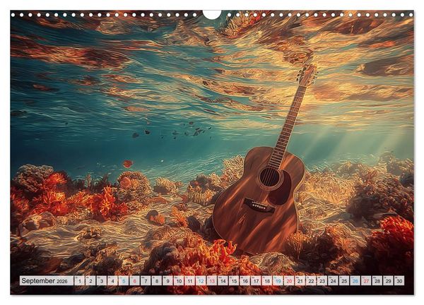 Produktbild: Saitenzauber &ndash; Gitarren im Bilderklang (Wandkalender 2026 DIN A3 quer), CALVENDO Monatskalender