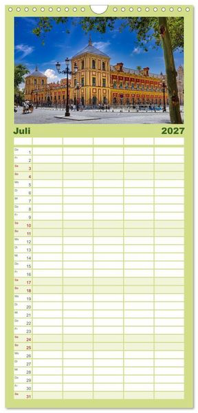 Produktbild: Familienplaner 2027 - Sevilla, eine der sch&ouml;nsten St&auml;dte der Welt mit 5 Spalten (Wandkalender, 21 x 45 cm) CALVENDO