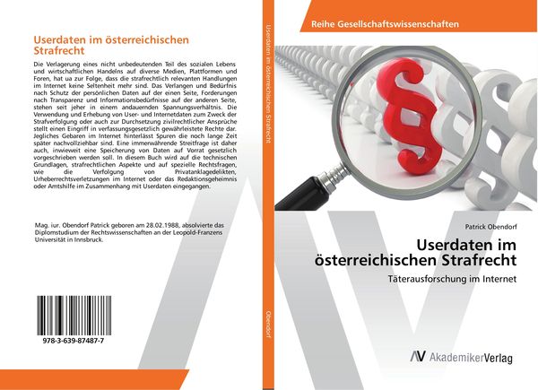 Userdaten im österreichischen Strafrecht, Taschenbuch von Patrick Obendorf, AV Akademikerverlag, 9783639874877