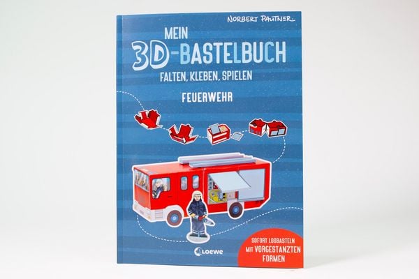 Produktbild: Mein 3D-Bastelbuch - Falten, kleben, spielen - Feuerwehr