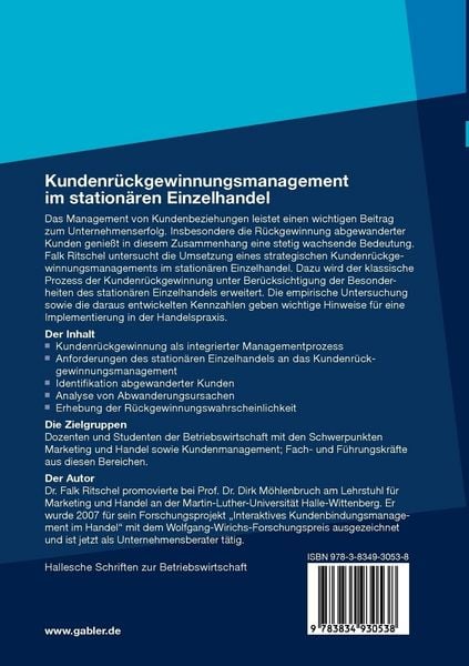 Produktbild: Kundenr&uuml;ckgewinnungsmanagement im station&auml;ren Einzelhandel