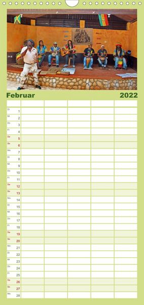 Produktbild: Familienplaner JAMAIKA Reggae, Rastafari und Natur. (Wandkalender 2022 , 21 cm x 45 cm, hoch)