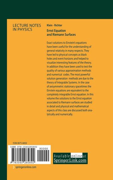 Produktbild: Ernst Equation and Riemann Surfaces