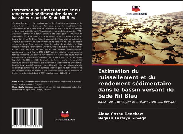 Produktbild: Estimation du ruissellement et du rendement s&eacute;dimentaire dans le bassin versant de Sede Nil Bleu