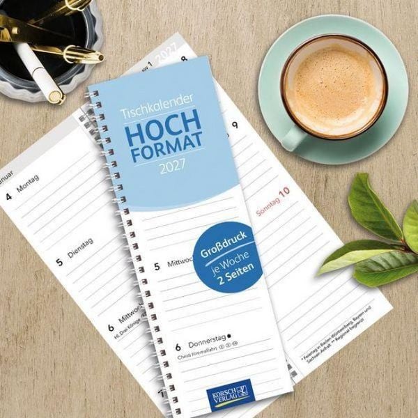 Produktbild: Tischkalender Hochformat Gro&szlig;druck 2027