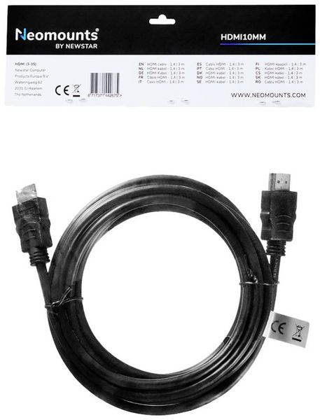 Produktbild: Neomounts HDMI Anschlusskabel HDMI-A Stecker 3.00 m HDMI10MM HDMI-Kabel