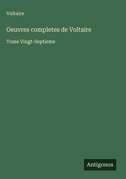 Produktbild: Oeuvres completes de Voltaire