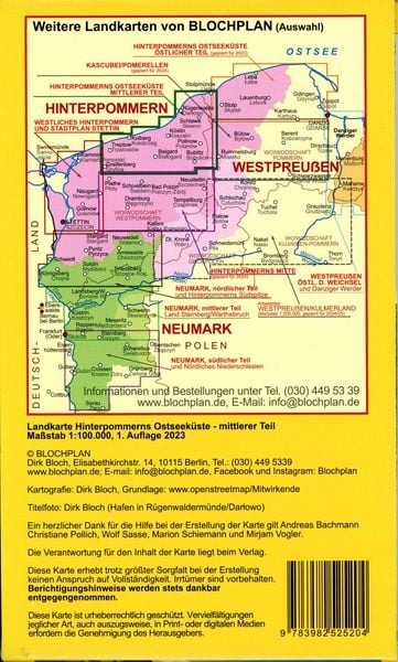 Produktbild: Landkarte Hinterpommerns Ostseek&uuml;ste - mittlerer Teil