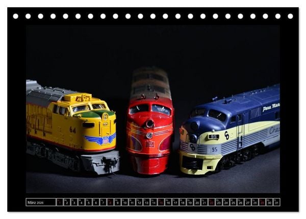 Produktbild: Amerikanische Modelleisenbahnen (Tischkalender 2026 DIN A5 quer), CALVENDO Monatskalender
