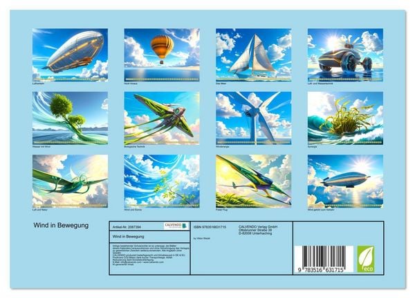 Produktbild: Wind in Bewegung (Wandkalender 2026 DIN A4 quer), CALVENDO Monatskalender