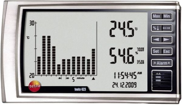 Testo 623 Luftfeuchtemessgerät (Hygrometer) 0 % rF 100 % rF Datenloggerfunktion, Taupunkt-/Schimmelwarnanzeige