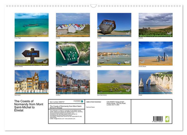 Produktbild: The Coasts of Normandy from Mont Saint-Michel to &Eacute;tretat (Wall Calendar 2026 DIN A2 landscape), CALVENDO 12 Month Wall Calendar