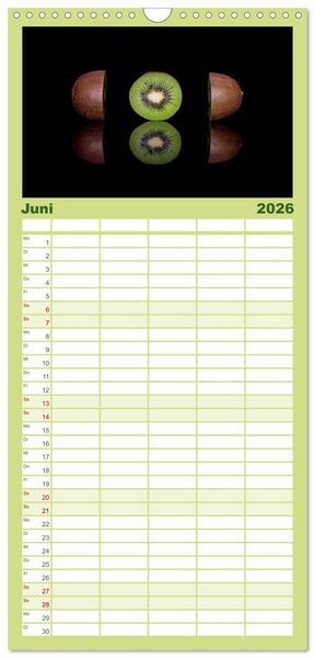 Produktbild: Familienplaner 2026 - Fr&uuml;chte dreigeteilt mit 5 Spalten (Wandkalender, 21 x 45 cm) CALVENDO