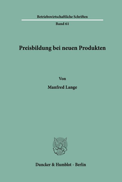 Produktbild: Preisbildung bei neuen Produkten.