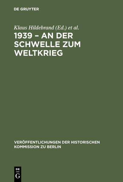 Produktbild: 1939 - An der Schwelle zum Weltkrieg