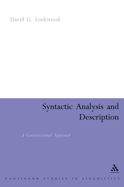 Produktbild: Syntactic Analysis and Description