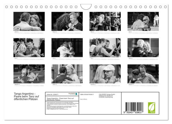 Produktbild: Tango Argentino - Paare beim Tanz auf &ouml;ffentlichen Pl&auml;tzen (Wandkalender 2026 DIN A4 quer), CALVENDO Monatskalender