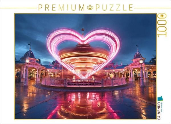 Produktbild: CALVENDO Puzzle Ein Herz aus Licht ist f&uuml;r all die Liebe, die die Nacht zum Leuchten bringt | 1000 Teile Lege-Gr&ouml;&szlig;e 64x48cm Foto-Puzzle f&uuml;r gl&uuml;ckliche