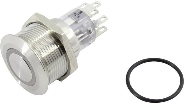 Produktbild: TRU COMPONENTS 1602473 TC-GQ22-A-22E/W/12V/S203 Drucktaster 250 V 5 A 2 x Aus/(Ein) tastend Wei&szlig; IP65 1 St.