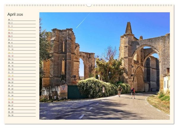 Produktbild: Buen Camino - Pilgerreise auf dem Jakobsweg - Camino Franc&eacute;s (hochwertiger Premium Wandkalender 2026 DIN A2 quer), Kunstdruck in Hochglanz