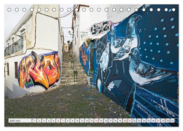 Produktbild: LISSABON GRAFFITI (Tischkalender 2026 DIN A5 quer), CALVENDO Monatskalender